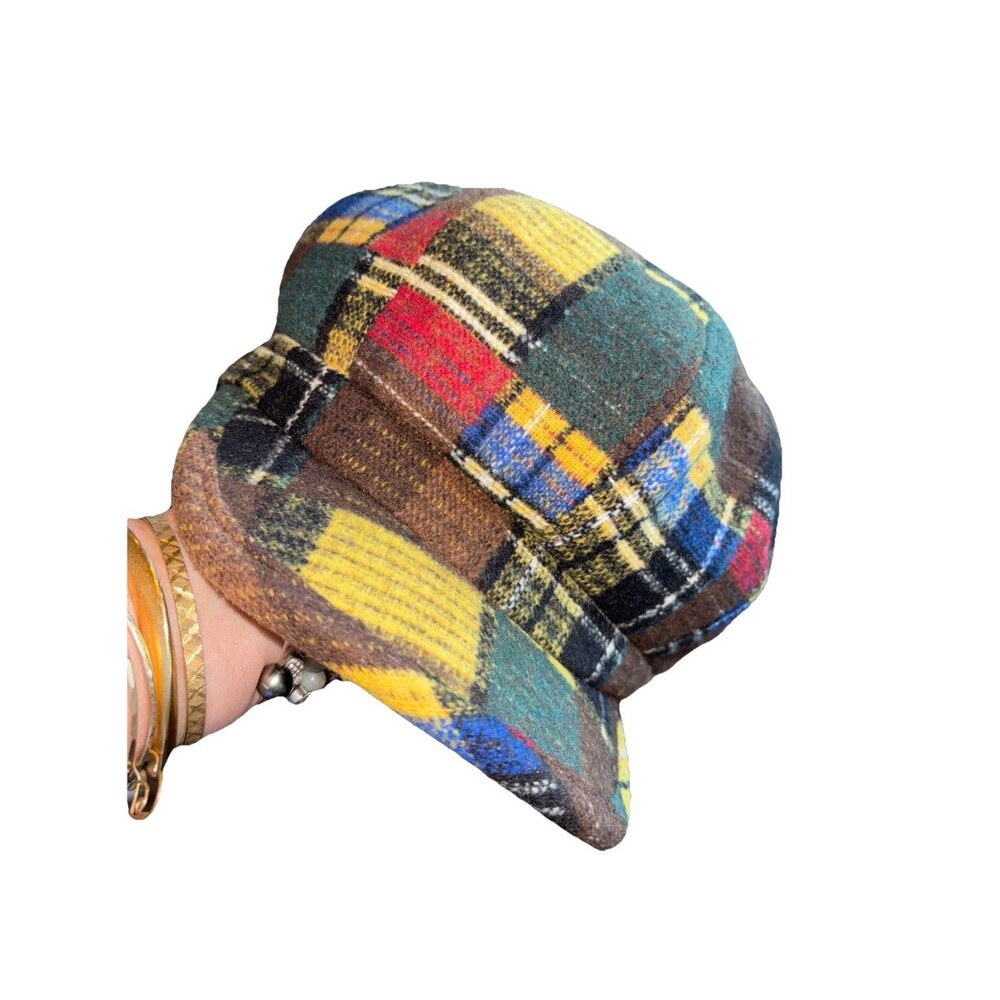 Winter Newsboy Cabbie Cap Women Baker Boy Beret Hat Brim M Plaid Lined Adjust